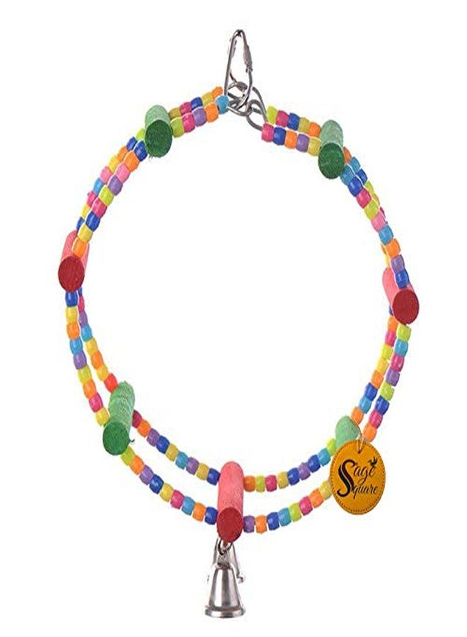 ويستيرن إرا لعبة تأرجح خشبية طبيعية مرحة على شكل عجلة خرز للطيور، من العصر الغربي - Image 5